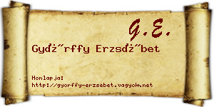 Győrffy Erzsébet névjegykártya